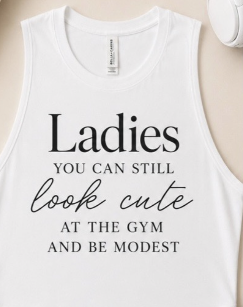 White modest gym statement top from Pretty Convicted