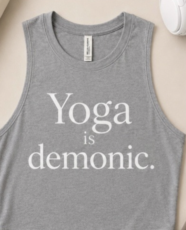 Gray Yoga is demonic statement top from Pretty Convicted